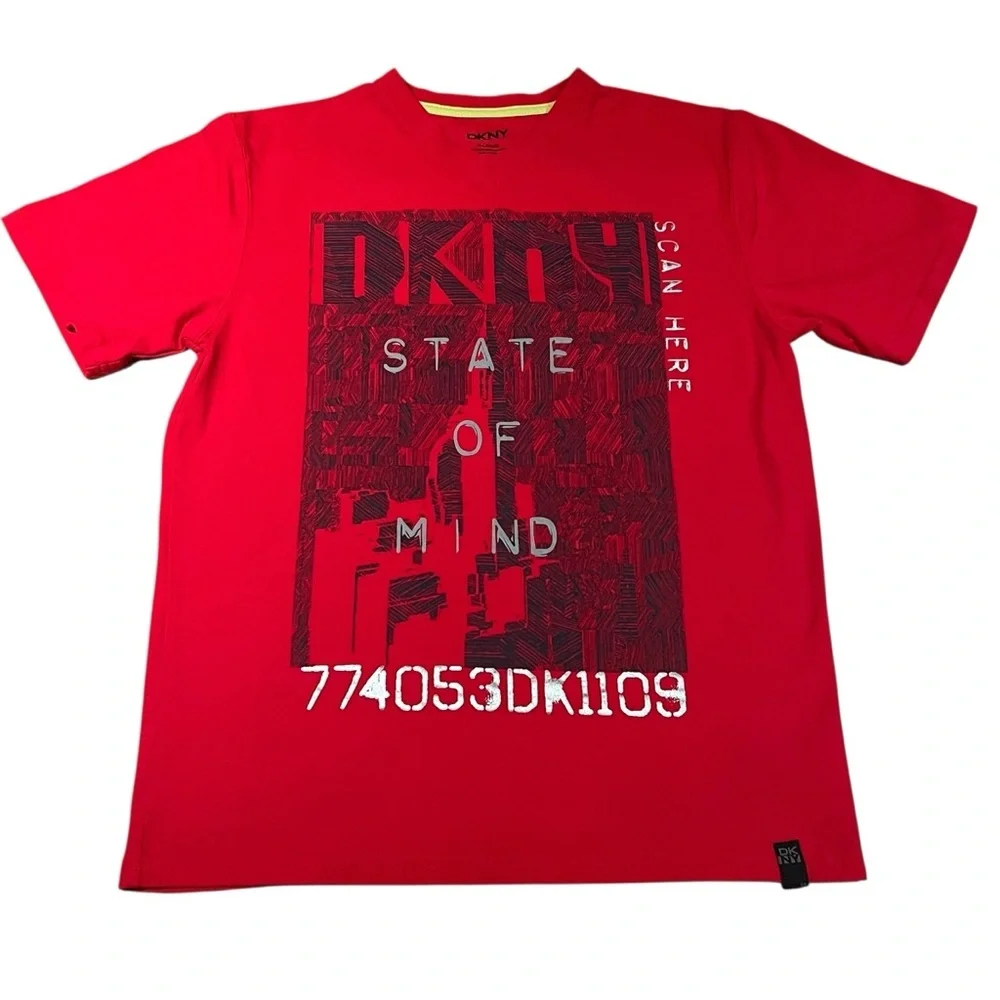 DKNY Boy Youth State of Mind Graphic Tee Red Size XL